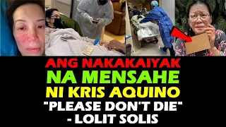 KRIS AQUINO LATEST NEWS! ANG NAKAKAIYAK NA MENSAHE KAY LOLIT SOLIS | BOY ABUNDA FAST TALK