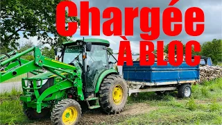 Remorque hydraulique 5 tonnes en charge ! Comment ce comporte le John Deere Kioti Kubota Iseki