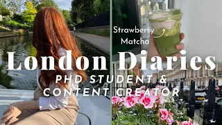 Chatty London Diaries Vlog | Data Entry, Pilates, Strawberry Matcha | PhD Student & Content Creator