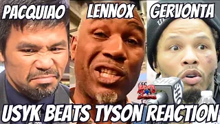 🚨USYK BEATS TYSON FURY REACTION🚨MANNY PACQUIAO, LENNOX LEWIS, GEVONTA DAVIS REACT TO OLEKSANDR USYK