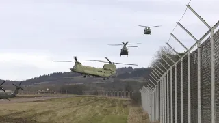 CH-47 Chinook helicopter Live-Fire Aerial Gunnery Exercise in U.S. Army Airfield