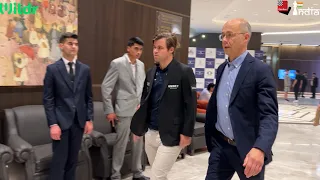 Magnus Carlsen arrives at the Opening Ceremony of World Rapid and Blitz 2023