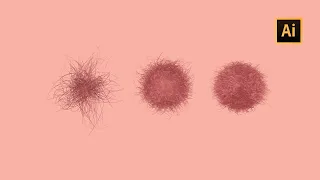 Using Blend tool and Distort Effect in Adobe Illustrator - Realistic Fur/Hair Ball