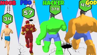 NOOB VS PRO VS HACKER VS GOD in Upgrade Run 3D