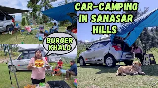 Vlog 53 ||🚘🏕 🧘Relaxed Car-Camping 😌 || In Sanasar Hills || Banaya Burger 🍔 🤩🤤