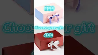 Choose your gift box 🎁 800 VS 400 Choose one 🤍💜 #shorts #viral #tiktok #chooseyourgift #gift 💜🥰