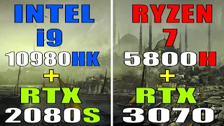 RYZEN 7 5800H + RTX 3070 vs INTEL i9 10980HK + RTX 2080 SUPER  || GAMING LAPTOP TEST ||
