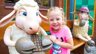 Nastya playing at the amusement park in Germany