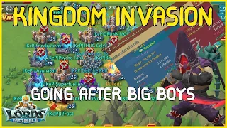 Lords Mobile kingdom invasion | Soloing rally trap and going after big rally targets in war gear