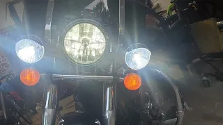 L E D Headlight upgrade on a Honda Shadow