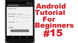 Android Tutorial for Beginners 15 # Android Login Screen Example Part 1