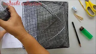 Membuat Tas Rajut Jaring Corak 3D 24 Bagian 1