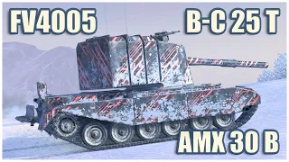 FV4005, AMX 30 B & BatChat 25 t • WoT Blitz Gameplay