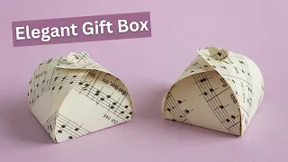 Round Paper Gift Box Tutorial | DIY Heart Gift Box | Sheet music crafts