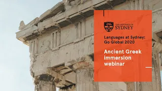 Ancient Greek immersion webinar | Languages at Sydney: Go Global 2020