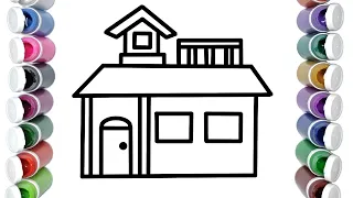 Drawing a house | Beautiful house drawing | How to draw a house | Step by step house drawing