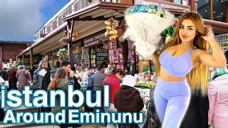 İstanbul Turkey walking tour around Eminunu | October 2022 | 4k UHD 60f...