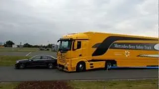 Mercedes Benz Test Fail - almost crash (Actros active braking system)