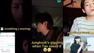 Taehyung exposing Jungkook who's sleeping next to him & Taekook effortlessly exposing themselves