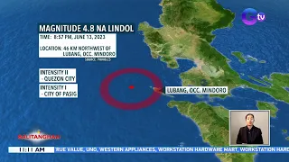 Niyanig ng magnitude 4.8 na lindol ang Lubang, Occidental Mindoro, kagabi | BT