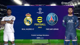 REAL MADRID vs PSG l UEFA CHAMPIONS LEAGUE l efootball 2022 (PES2017)