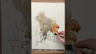 Watercolour wash technique - 'South Coast Cloud Breaks'.