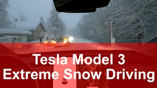 Tesla Model 3 Extreme Snow Driving