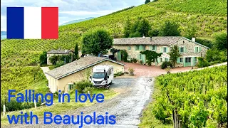 Exploring fine Beaujolais Cru wine and visiting France Passion hosts at the same time in the camper*