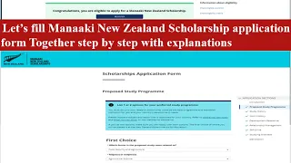 How to fill Manaaki New Zealand Scholarship 2024 application form/ step by step with an explanation