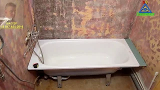 Установка ванны на силиконовый герметик