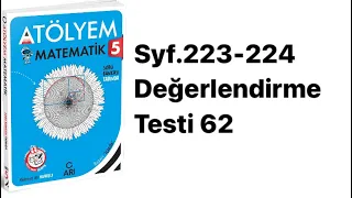 5.SINIF ATÖLYEM S.223-224 DEĞERLENDİRME TESTİ 62