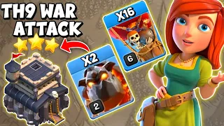 Best Th9 WAR Attack Strategy 2023 | Lavaloon Attack Strategy Th9 Clash Of Clans - COC