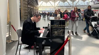 Boogie Woogie Piano Player Sets off the FIRE ALARM