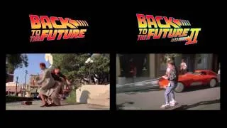 Back to the Future - Skateboard & Hoverboard Chase - Side by side