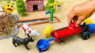 DIY how to make cow shed | house of animals | cow shed | mini hand pump | woodwork