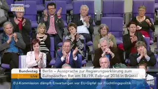 Bundestag: Aussprache zur Regierungserklärung über den EU-Gipfel am 17.02.2016