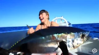 TUNA FISHING - Girl Catches Monster TUNA