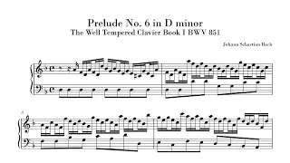 Prelude No. 6 BWV 851 in D Minor – Johann Sebastian Bach | Piano Sheet Music + Tutorial