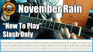 Guns N' Roses November Rain SLASH ONLY with tabs | Rhythm guitar