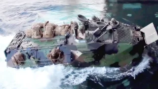 U.S. Marines Assault Amphibious Vehicle - Well Deck Landing