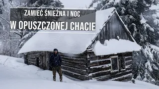 Zamieć śnieżna i noc w opuszczonej górskiej chacie