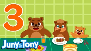 Learn Number Three | Three Happy Bears | Number Songs for Kids | Counting Numbers | JunyTony