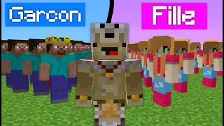 J'ai fait s'affronter 100 Garçons vs 100 Filles sur Minecraft pour voir qui sont les Meilleurs !