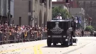 The Pittsburgh Penguins hoist the Stanley Cup in victory parade