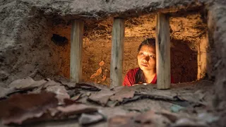 Girl Living Off Grid Building Top Secret Underground Tunnel, Girl The Builder