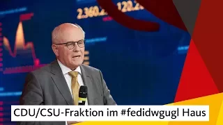 Angela Merkel, Volker Kauder und die CDU/CSU-Bundestagsfraktion im #fedidwgugl Haus