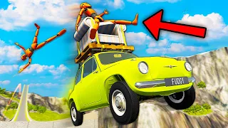 Launching RAGDOLLS Off a Mega Ramp - BeamNG Drive Crashes