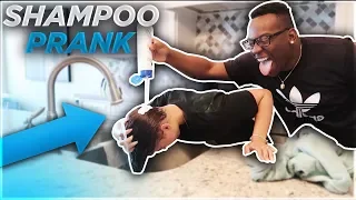 SHAMPOO PRANK ON WIFE!! **she freaked out**