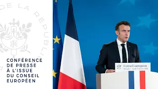 Conférence de presse du Président Emmanuel Macron à l'issue du Conseil européen.