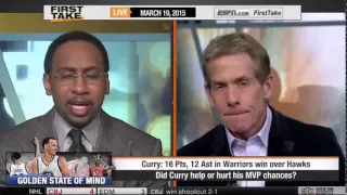 ESPN First Take - Stephen Curry Scores 16 Points in Warriors Win Over Hawks - MVP Chances ?